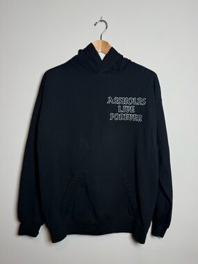 Assholes Live Forever | Graphic Pullover Hoodie | Black | XL